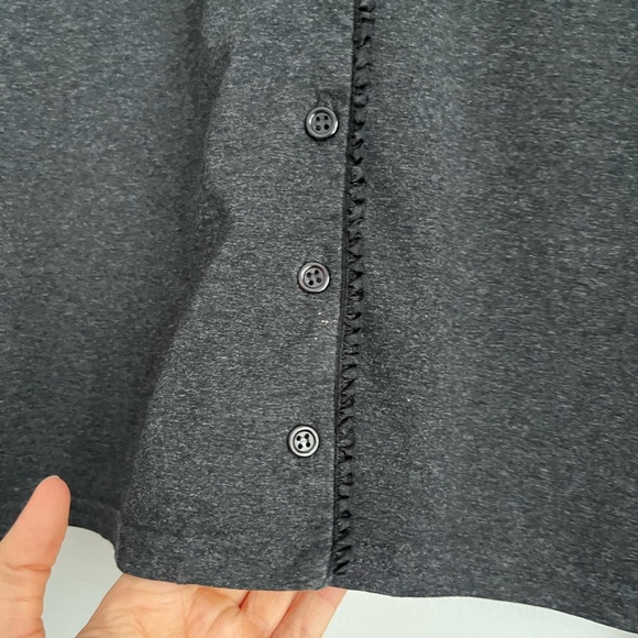 Sandro Women Vintage Unique Dark Gray Button-Up Bow Coquette Cardigan S Small - Picture 5 of 9